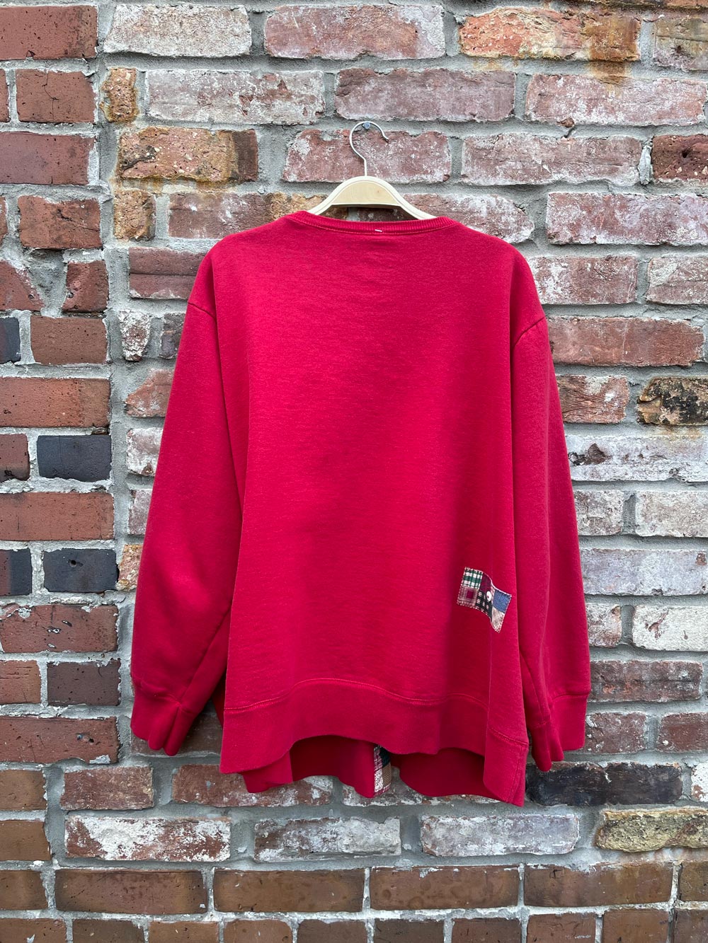 vintage 00s handmade cottage plaid patch cardi