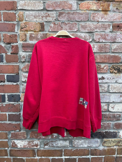 vintage 00s handmade cottage plaid patch cardi