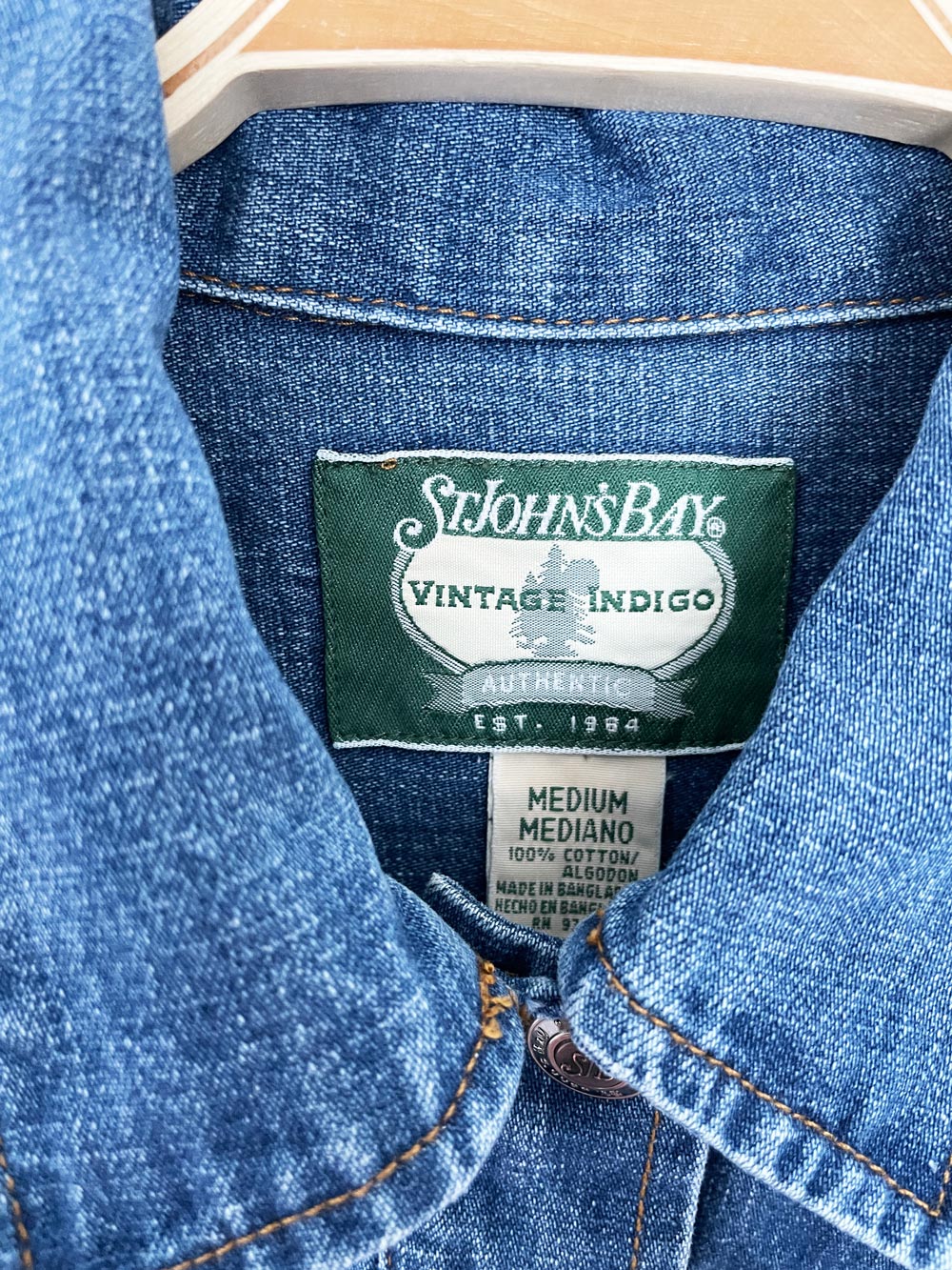 vintage 90s st johns bay indigo denim vest top