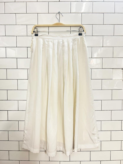 vintage 90s miss orly pleated satin midi skirt - good market thrift store