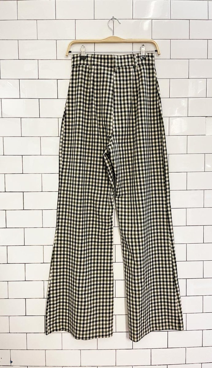 free people super flare gingham trouser - good market thrift store