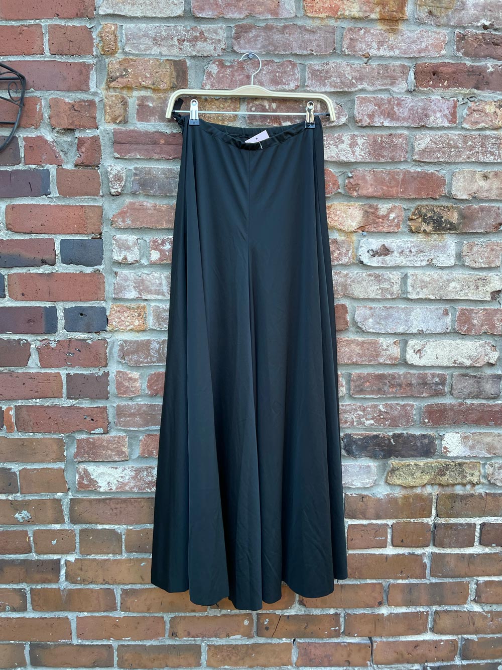 vintage jersey sateen a-line flowy maxi skirt