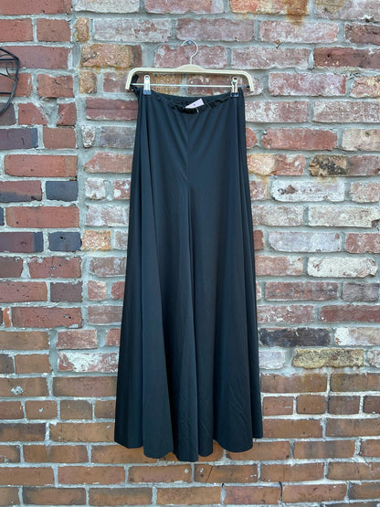 vintage jersey sateen a-line flowy maxi skirt