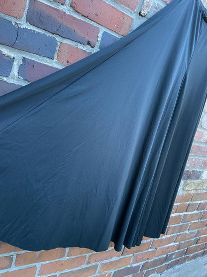 vintage jersey sateen a-line flowy maxi skirt