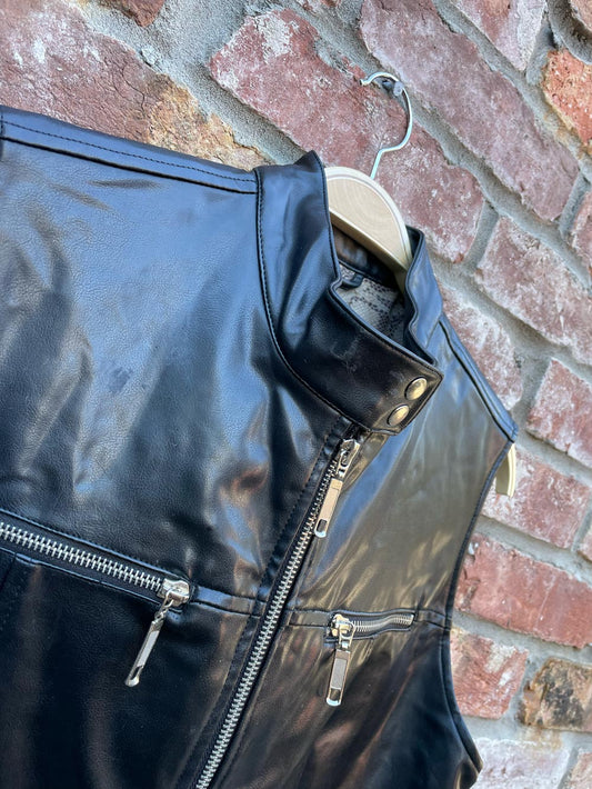 vintage 00s apropos faux leather vest