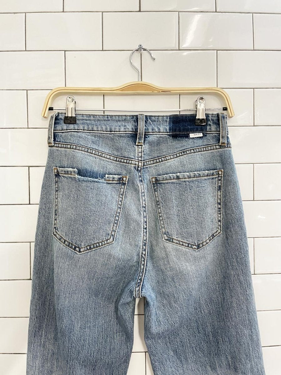daze LA ripped knee straight jeans - good market thrift store