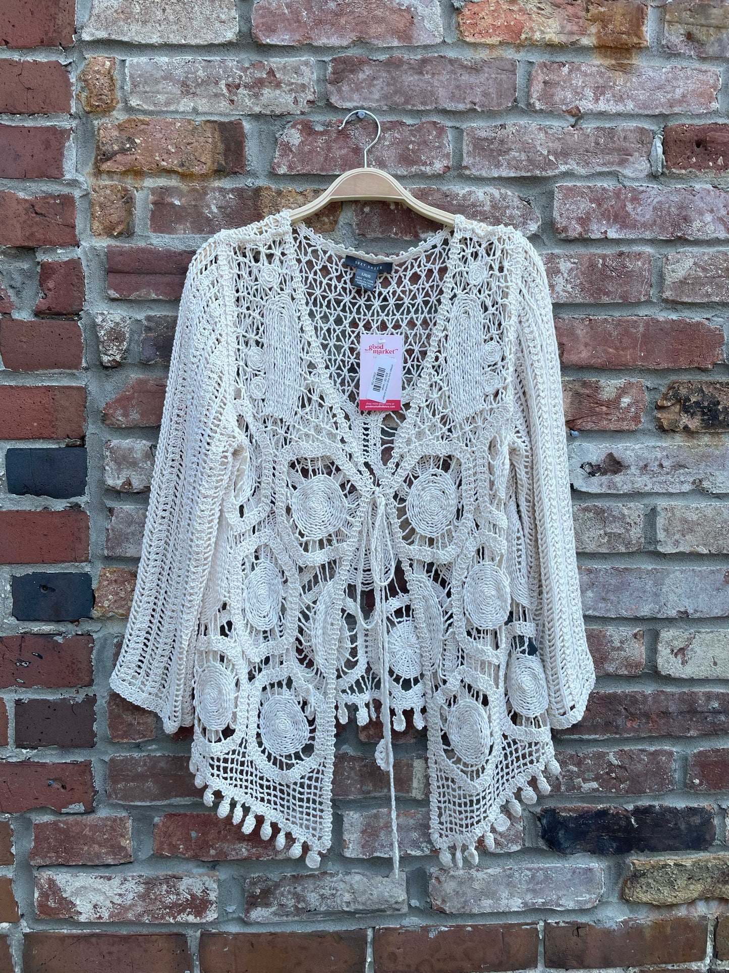 vintage suzy shier crochet cardigan