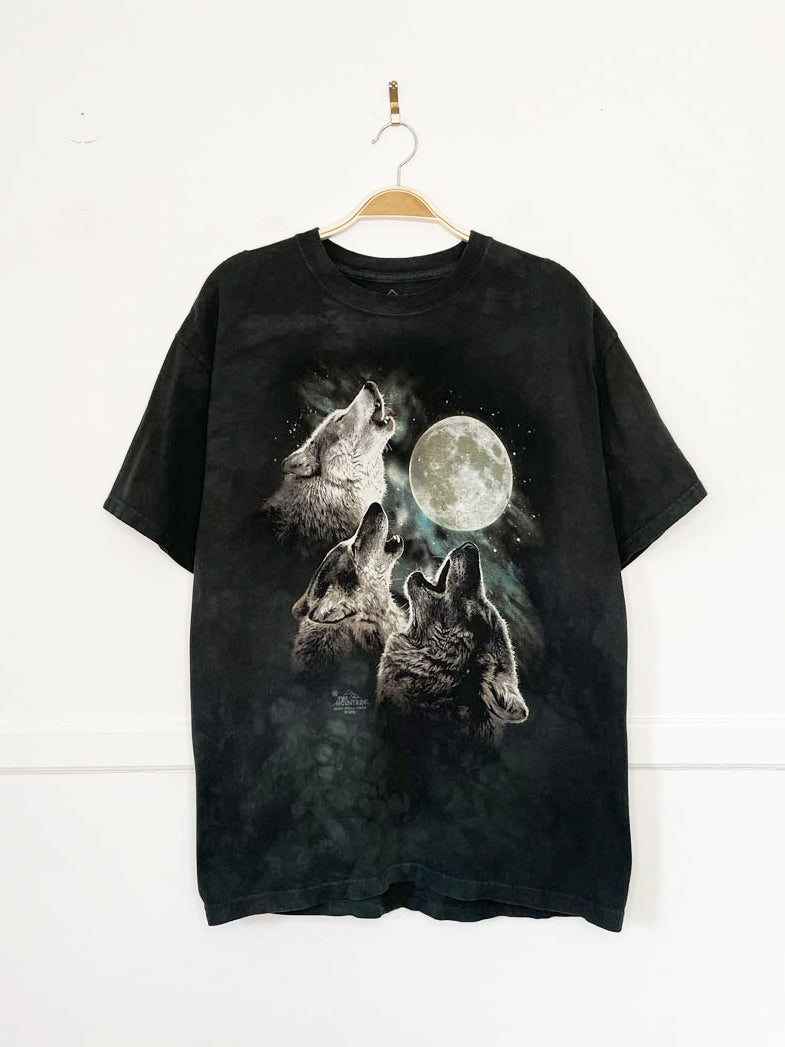 vintage 00s the mountain wolf moon tie dye tee | made in usa
