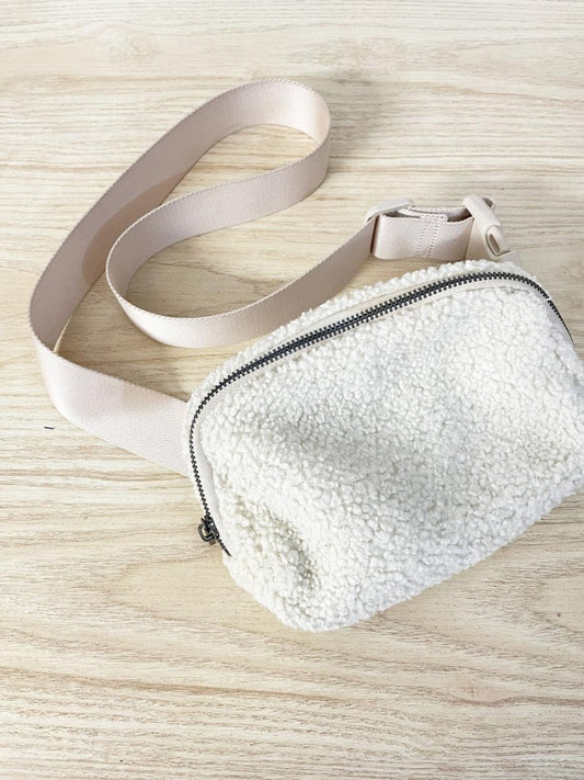 teddy cream belt bag - good market thrift store