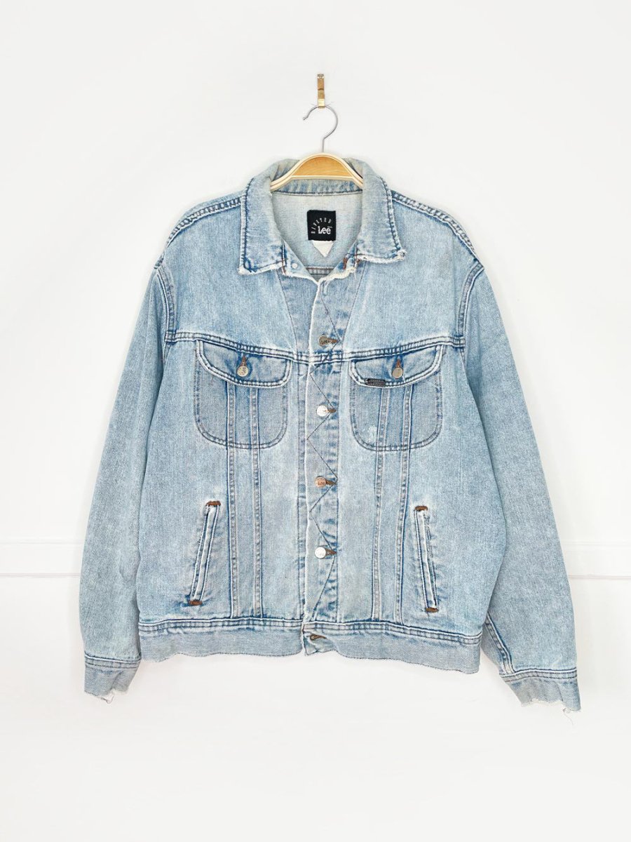 vintage 90s lees riveted x harley davidson oversized denim jacket | made in USA - good market thrift store