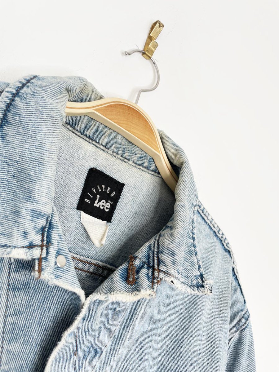 vintage 90s lees riveted x harley davidson oversized denim jacket | made in USA - good market thrift store