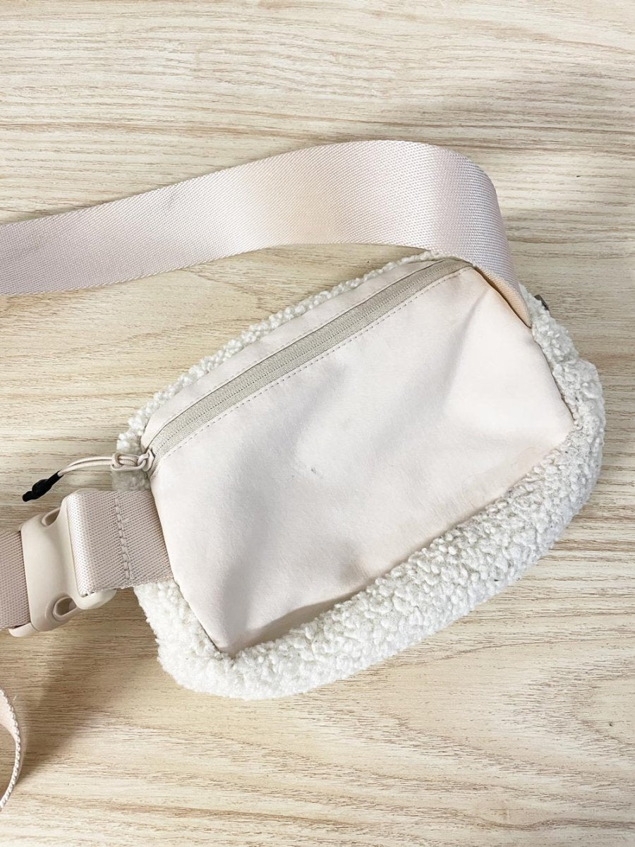 teddy cream belt bag - good market thrift store
