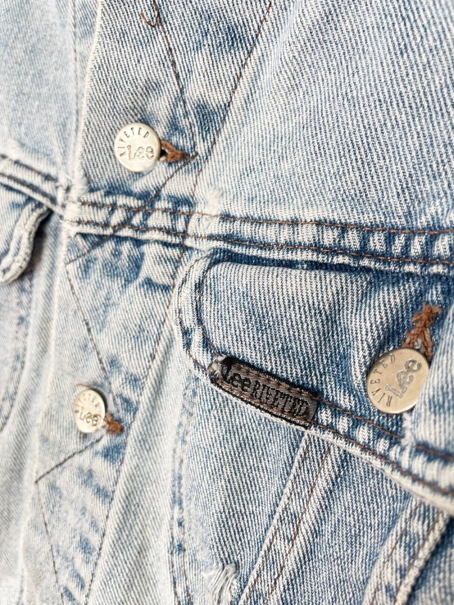 vintage 90s lees riveted x harley davidson oversized denim jacket | made in USA - good market thrift store