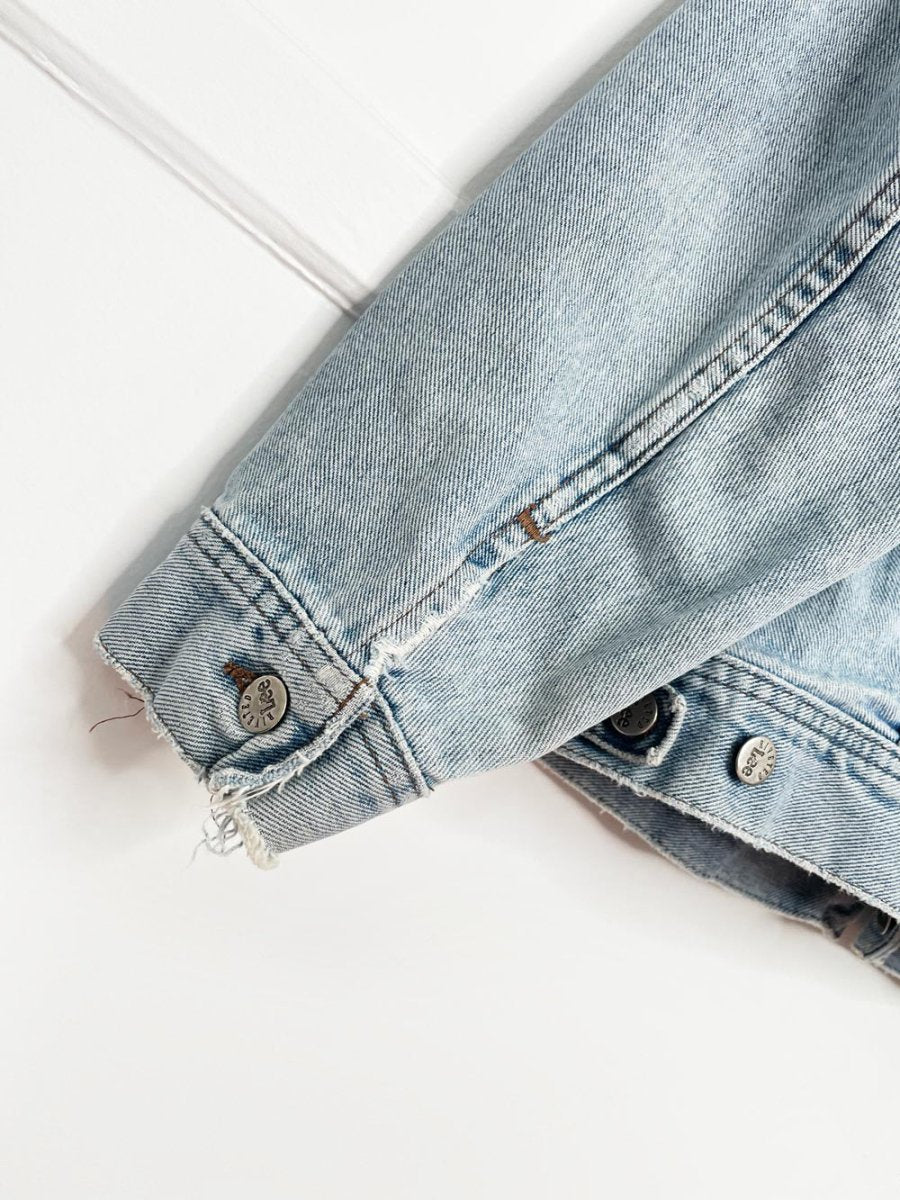 vintage 90s lees riveted x harley davidson oversized denim jacket | made in USA - good market thrift store