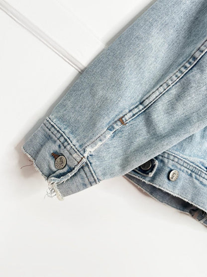 vintage 90s lees riveted x harley davidson oversized denim jacket | made in USA - good market thrift store