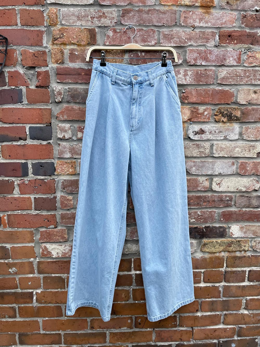 lucy & yak cole pleated wide leg jeans