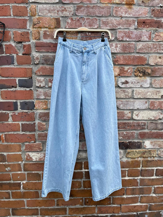 lucy & yak cole pleated wide leg jeans