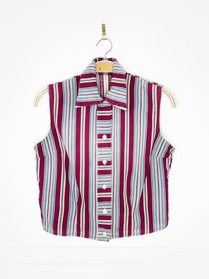 vintage 70s sleeveless striped shirt - good market thrift store