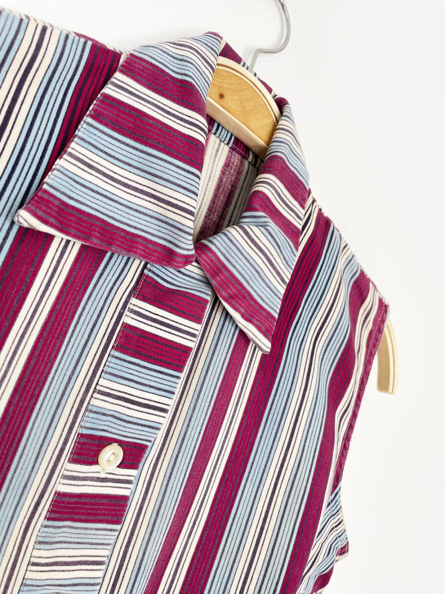 vintage 70s sleeveless striped shirt - good market thrift store
