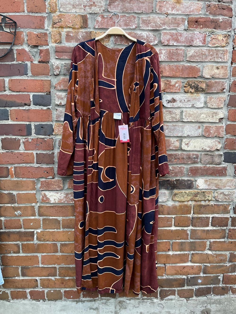 vintage caliente wax dye duster/dress/jacket maxi