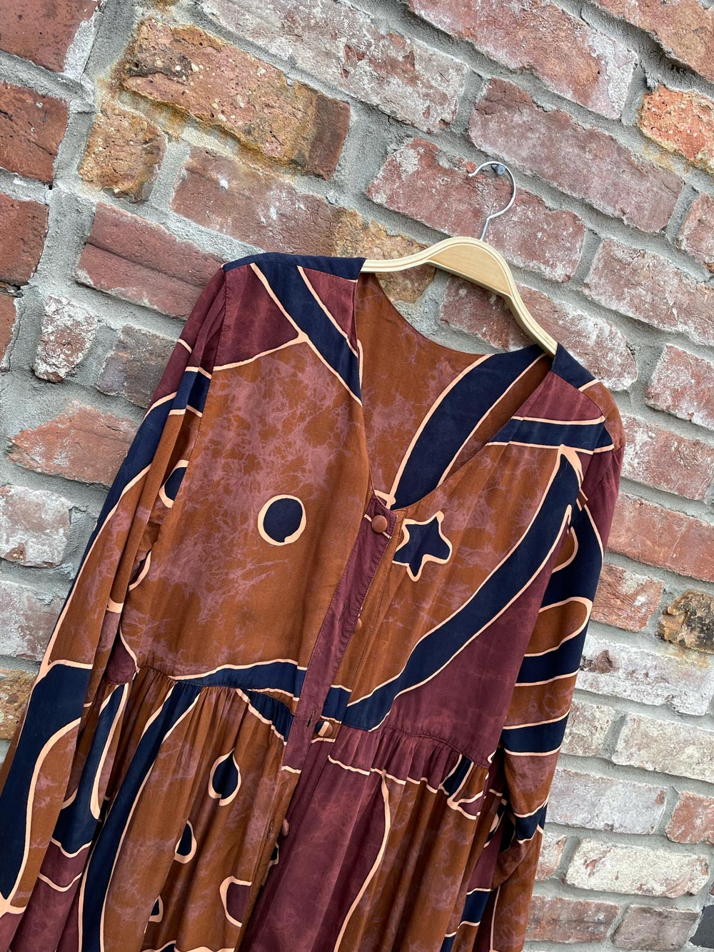 vintage caliente wax dye duster/dress/jacket maxi