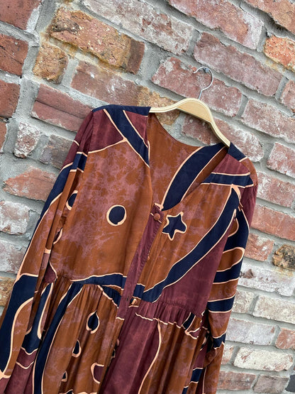 vintage caliente wax dye duster/dress/jacket maxi
