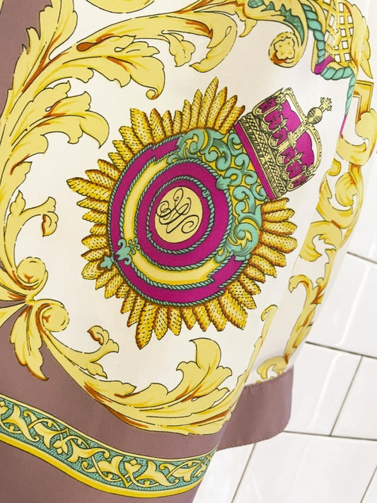 vintage wennas scarf print satin blouse - good market thrift store