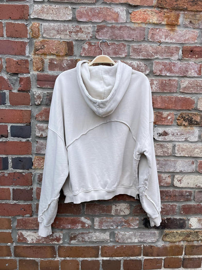 zara raw seam boxy premium hoodie