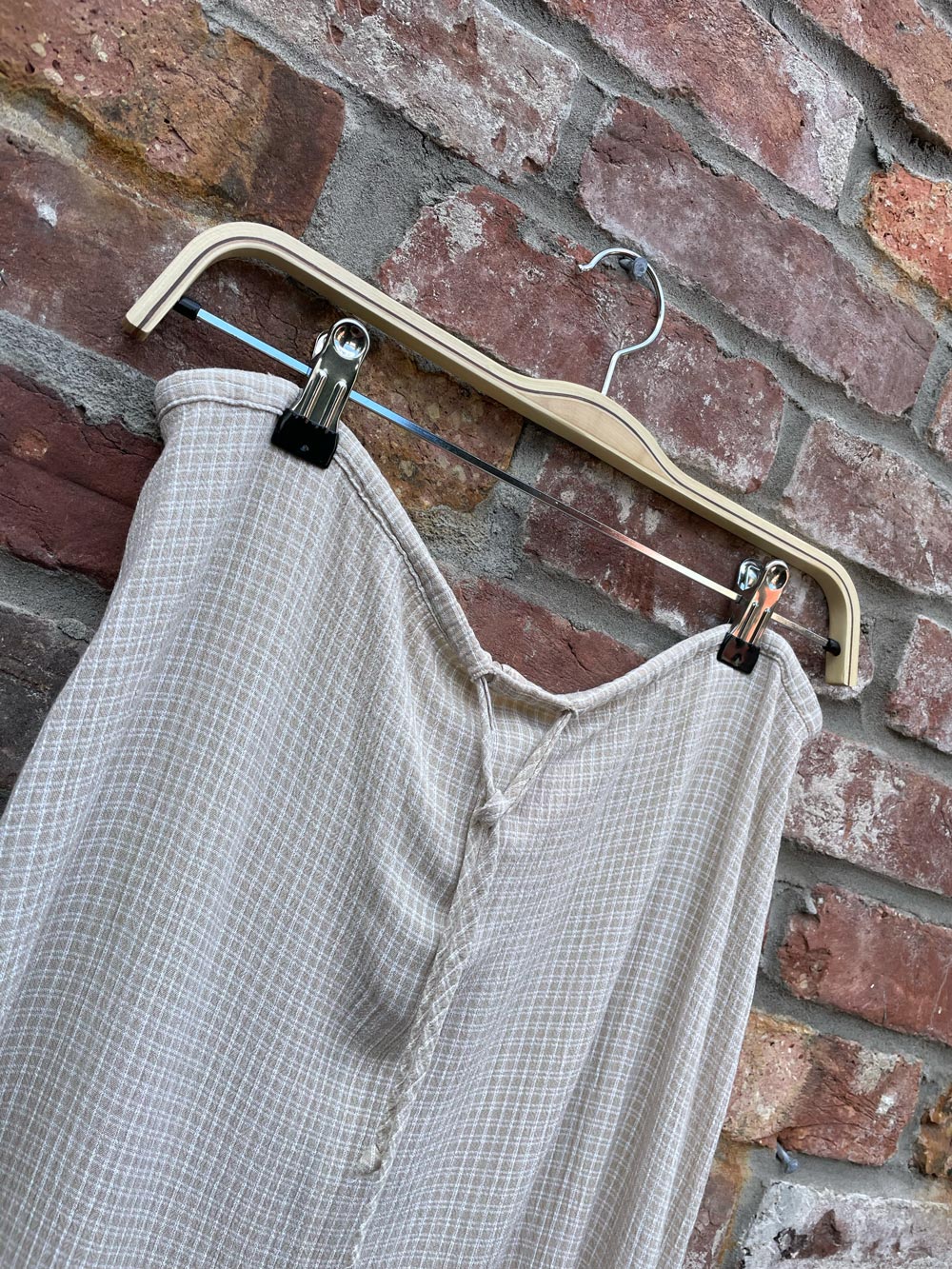 vintage 00s country plaid crinkle midi skirt