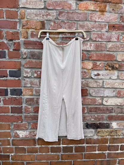 vintage 00s country plaid crinkle midi skirt