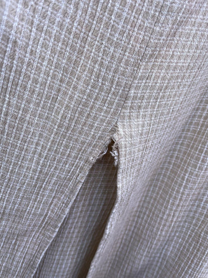 vintage 00s country plaid crinkle midi skirt