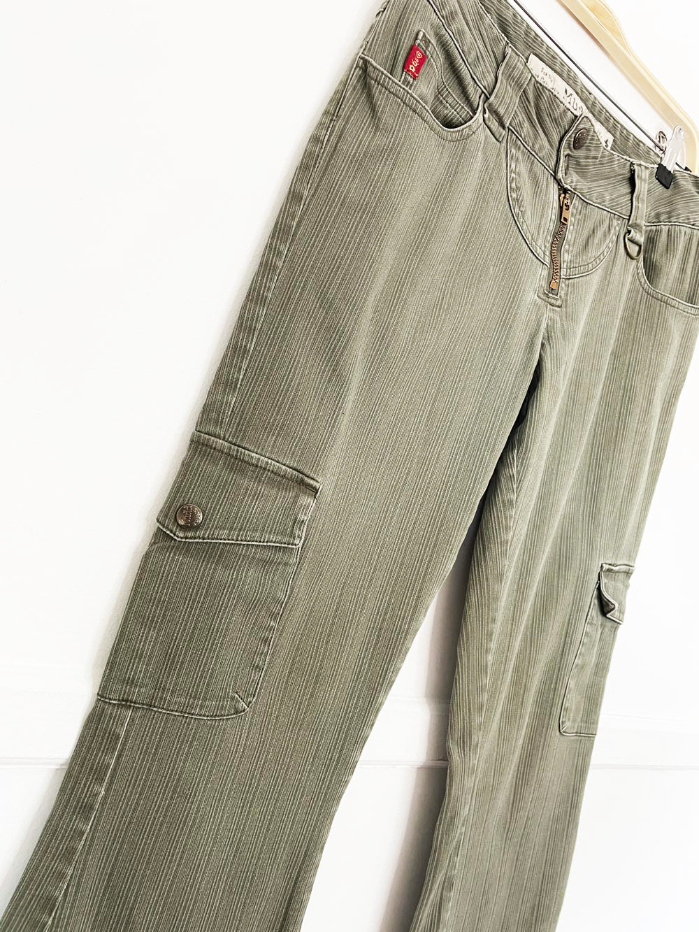 y2k mudd low ride zip flair cargo pants