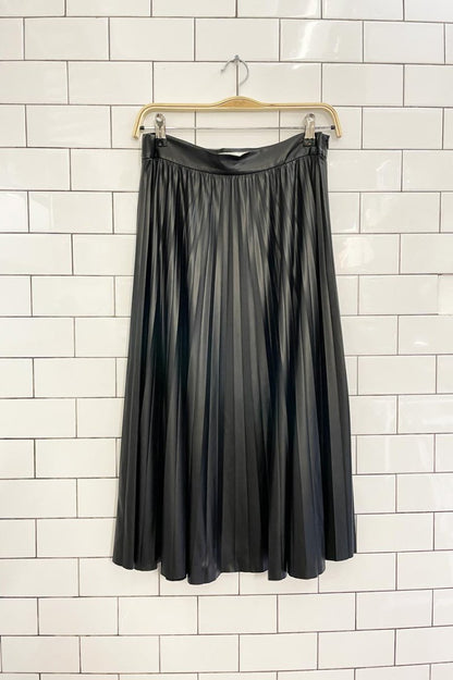 zara faux leather pleated midi skirt - good market thrift store