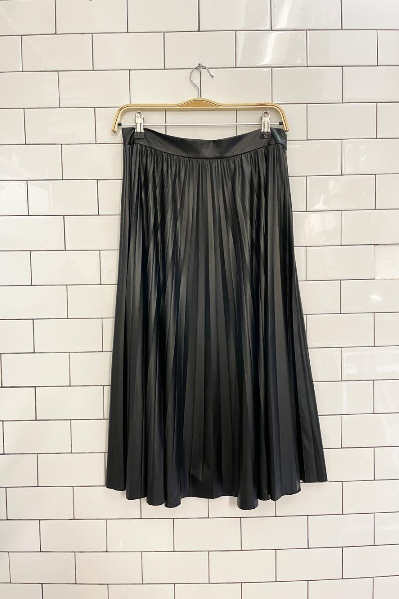 zara faux leather pleated midi skirt - good market thrift store