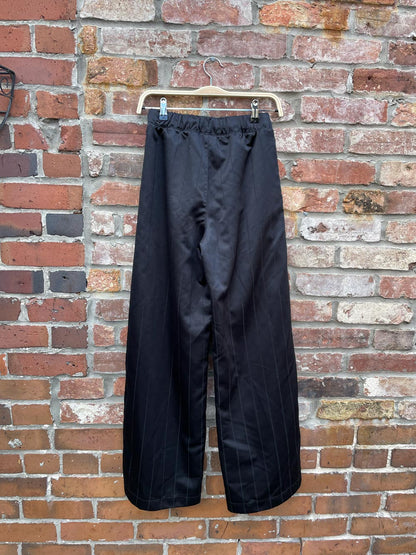 jordan loose fit satin stripe wide leg pants