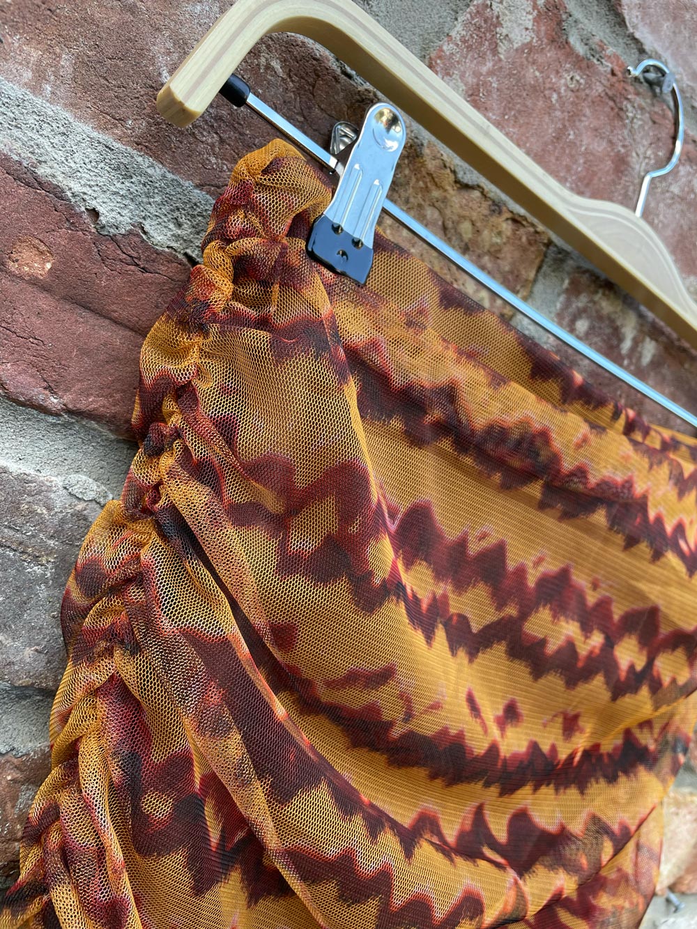 zara ruched mesh midi skirt