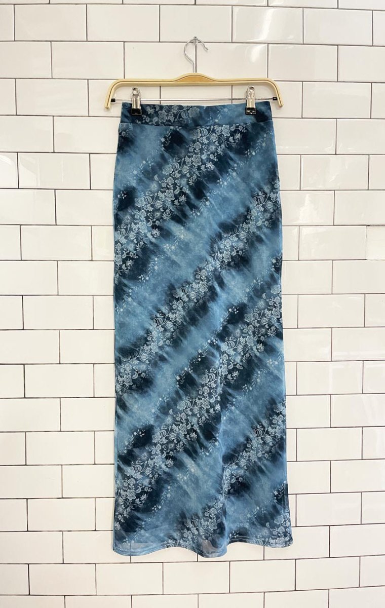 y2k UO v - waist mesh maxi skirt - good market thrift store