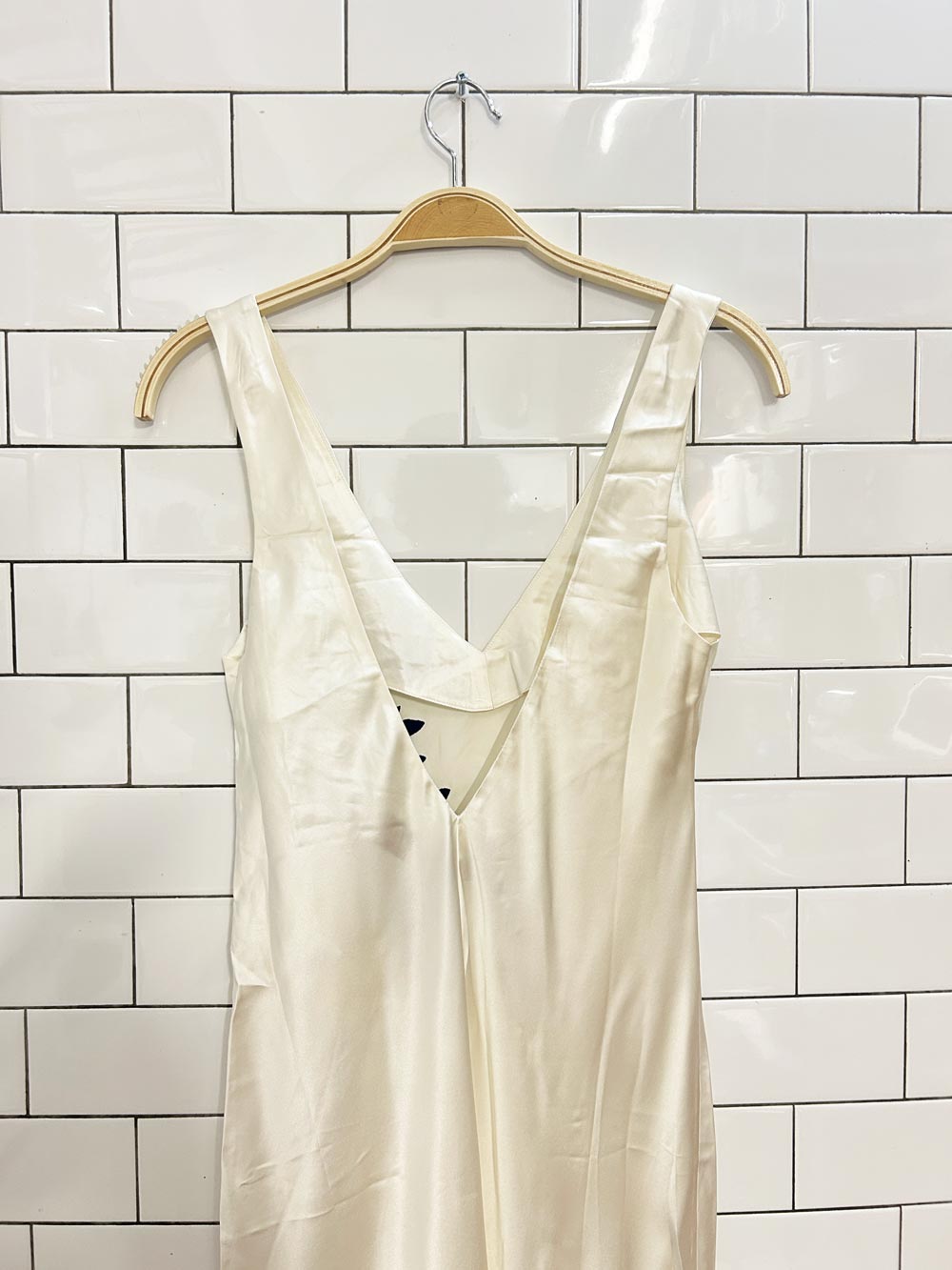 vintage silk & satin embroidered silk maxi slip dress - good market thrift store