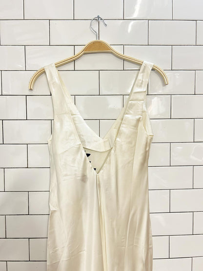 vintage silk & satin embroidered silk maxi slip dress - good market thrift store