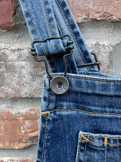 rag & bone flare leg raw hem crop overalls