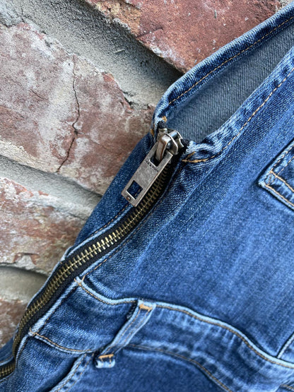 rag & bone flare leg raw hem crop overalls