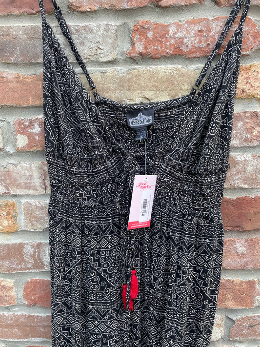 angie boho tie front maxi dress