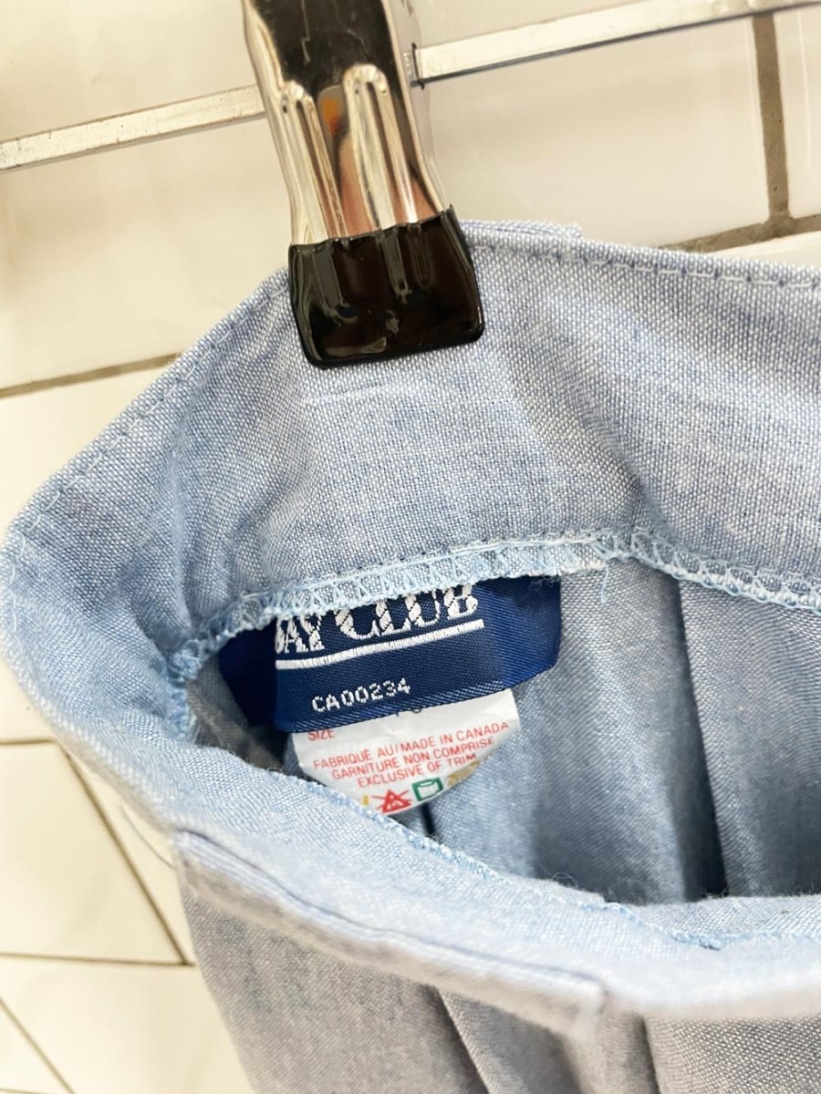 vintage 90s bay club denim pleated midi skirt - good market thrift store