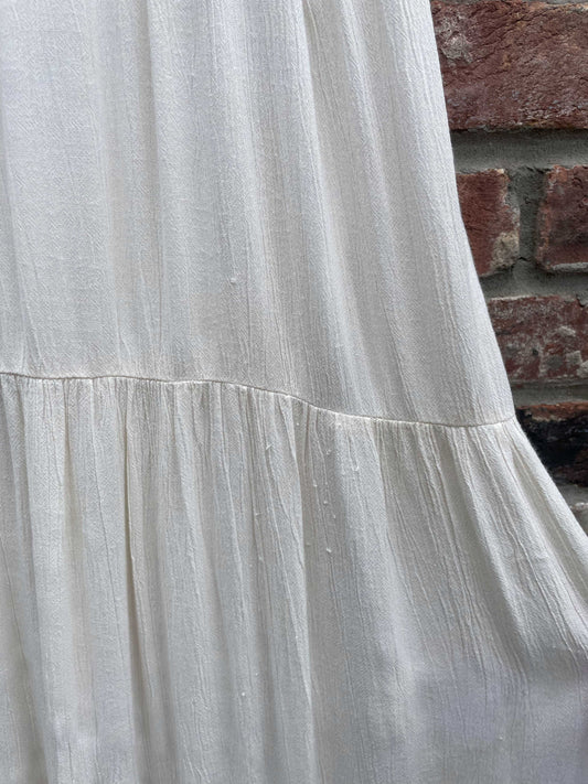 american eagle crochet top tiered maxi dress