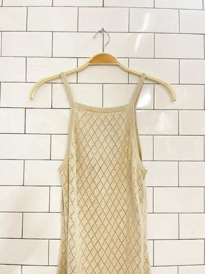 seven wonders diamond pointelle knit maxi dress - good market thrift store