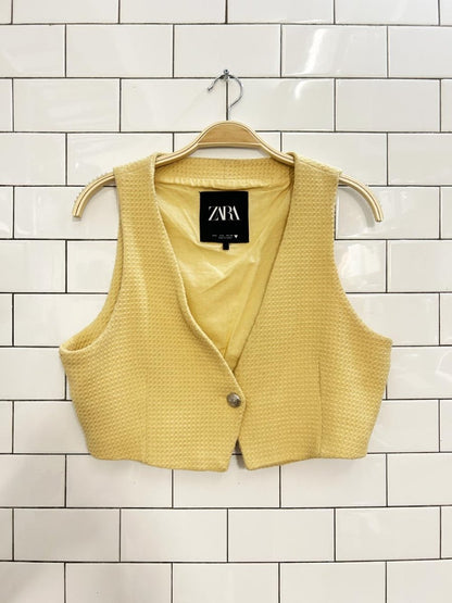 zara crop single button vest - good market thrift store