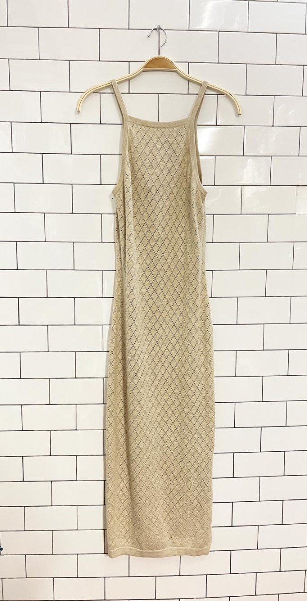seven wonders diamond pointelle knit maxi dress - good market thrift store