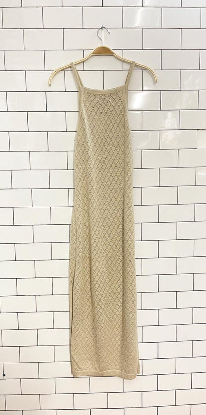 seven wonders diamond pointelle knit maxi dress - good market thrift store