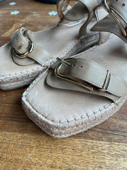 jo mercer square toe leather buckle sandals