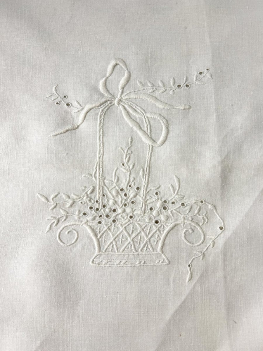 vintage eyelet embroidered crochet runner - good market thrift store